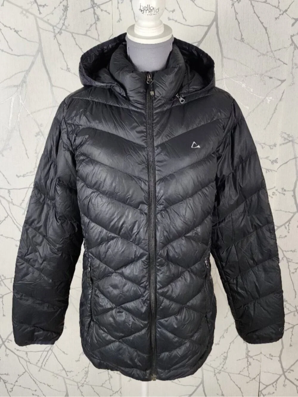 Paradox Black Duck Down Fill Full Zip Hooded Quilted Puffer Jacket